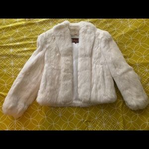 Vintage Sergio Valente white rabbit fur coat